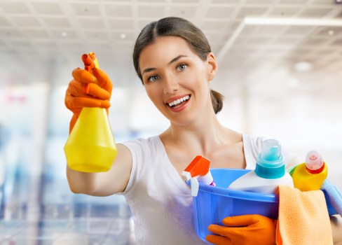Office cleaners working in a Marylebone business workspace