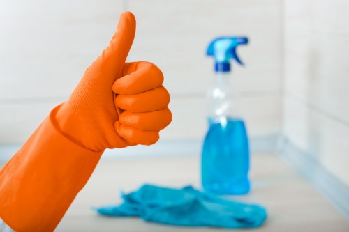 Cleaner reporting an incident and securing the area