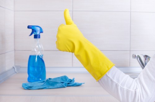 Cleaning team working in a Marylebone retail or office property