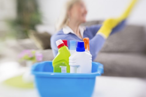 Cleaner maintaining a shared office kitchen in Marylebone