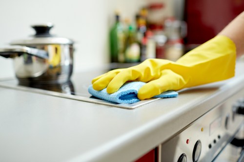 Deep cleaning a kitchen during move out cleaning in Marylebone