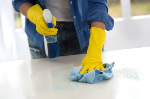 Local cleaners working in a central London apartment building